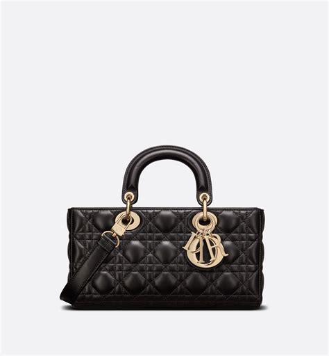 dior small d-joy bag black cannage lambskin women|Lady D.